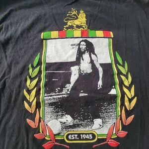 Bob Marley Crest Zion Rootswear Mens 2XL T-Shirt Black XXL